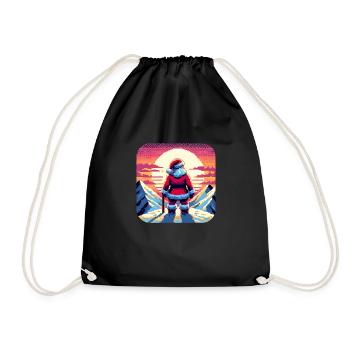 Père Noël sur la montagne - Sac de sport léger - noir - Devant