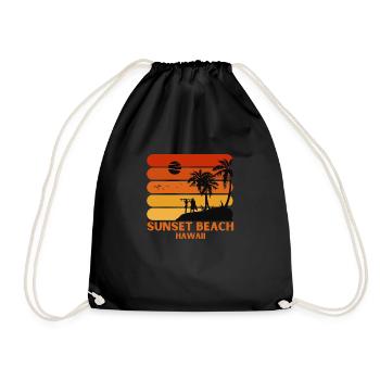 Surfing Vintage Sunset Beach Hawaii Retro Surf - Turnbeutel - Schwarz - Vorne