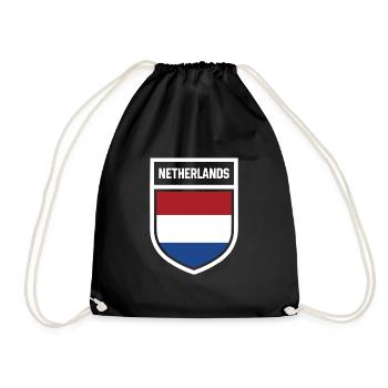 Netherlands - National flag in coat of arms - Drawstring Bag - black - Front