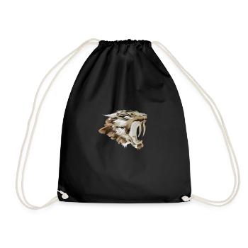 Saber-toothed tiger Saber-toothed big cat - Drawstring Bag - black - Front