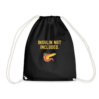 Type 1 Diabetes Insulin Not Included - Drawstring Bag - black - Front