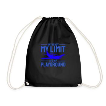 Airplane The Sky Is Not My Limit Pilot - Turnbeutel - Schwarz - Vorne