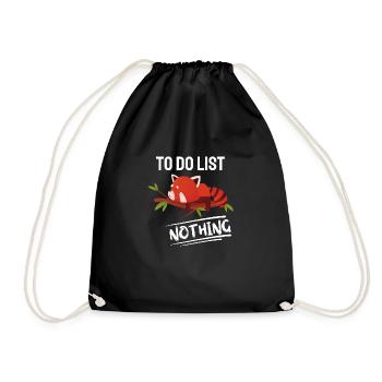 China Animal Funny Gift Lazy Red Panda - Drawstring Bag - black - Front