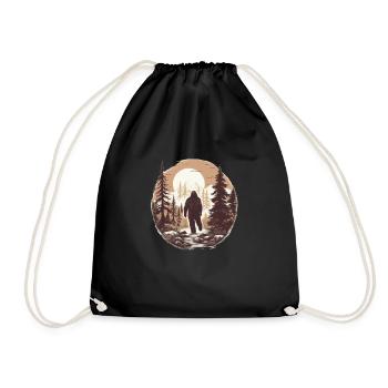 Arbres forestiers Yeti Cadeau Coucher de soleil Bigfoot - Sac de sport léger - noir - Devant