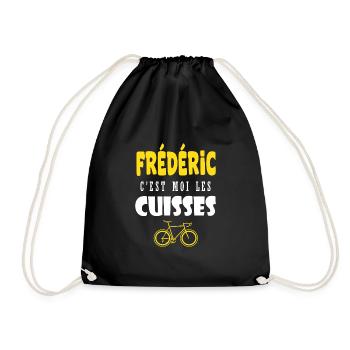 Frédéric vélo c est moi les cuisses humour velo - Sac de sport léger - noir - Devant