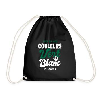 Les Verts fiers des couleurs footfball st étienne - Sac de sport léger - noir - Devant