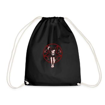 Symbole de la main perdant fille gothique unique - Sac de sport léger - noir - Devant