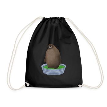 Pesto-Pinguin - Turnbeutel - Schwarz - Vorne