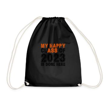 My Happy Class Is Done Here 2023 Retro Senior - Drawstring Bag - black - Front
