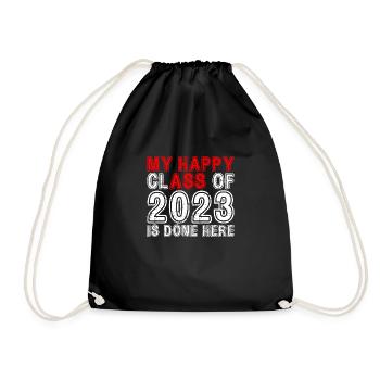 My Happy Class Is Done Here 2023 Retro Senior - Drawstring Bag - black - Front