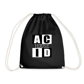 ACID HOUSE Musik-Logo - Turnbeutel - Schwarz - Vorne