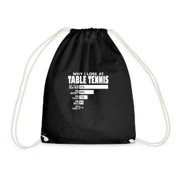 Tennis de table Double Pourquoi Je Perds Drôle Jeu De Mots Dicton - Sac de sport léger - noir - Devant