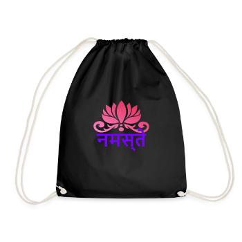 Yoga Gansha Namaste Sanskrit Namaste Meditation - Drawstring Bag - black - Front