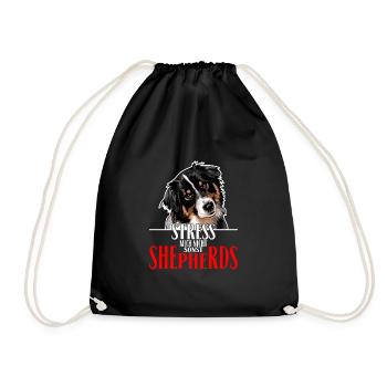 AUSTRALIAN SHEPHERD stress not me - Drawstring Bag - black - Front