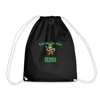 Embrasse-moi je suis irlandais drôle redneck Saint-Patrick - Sac de sport léger - noir - Devant