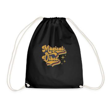 Magical Vibes 70s Hippie - Drawstring Bag - black - Front