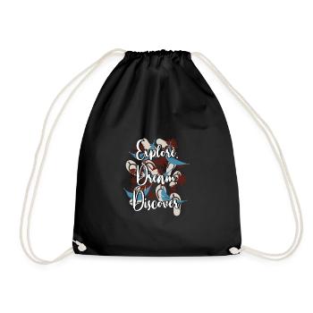 to travel - Drawstring Bag - black - Front