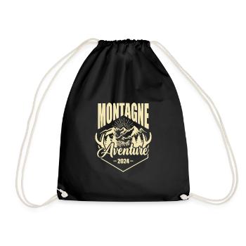 mountain adventure, Freedom, summit - Drawstring Bag - black - Front