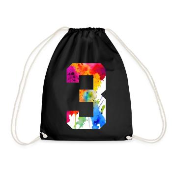 NUMÉRO 3 ANS 3ÈME ANNIVERSAIRE - Sac de sport léger - noir - Devant