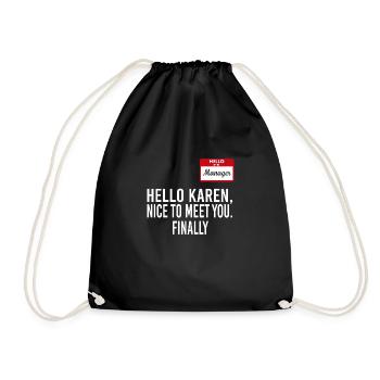 Bonjour Karen Je suis le directeur drôle - Sac de sport léger - noir - Devant