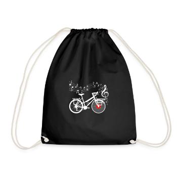 Bike Plattenspieler Vinyle Notes musicales - Sac de sport léger - noir - Devant