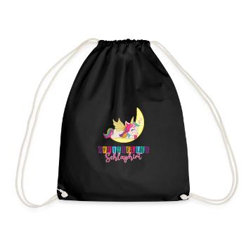 Offizielles Schlafshirt Kinder Einhorn Süß - Turnbeutel - Schwarz - Vorne