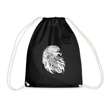 Tattoo Adler Tribal Style - Turnbeutel - Schwarz - Vorne