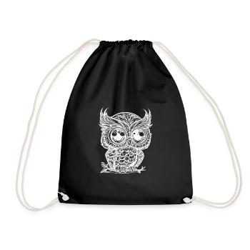 Petit chouette de zoo câline coquine mignonne - Sac de sport léger - noir - Devant