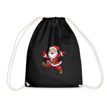Cute funny Santa Claus with beard - Drawstring Bag - black - Front