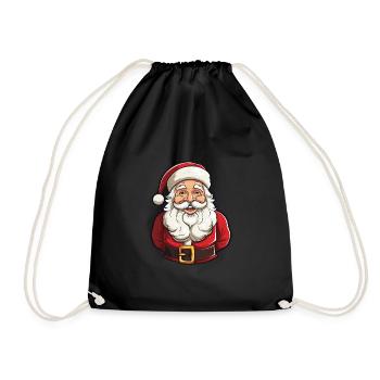 Elegant Santa Claus with beard and hat - Drawstring Bag - black - Front