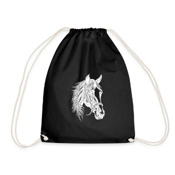 Pedigree Pretty Horse Equestrian Dressage Equestrian Sports - Drawstring Bag - black - Front