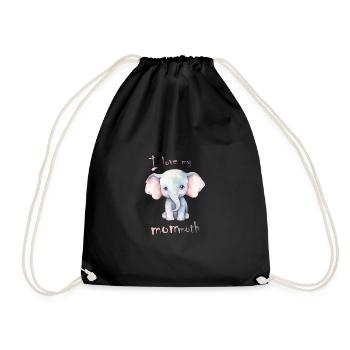 Mammouth Mommoth éléphant âge de glace Dino fans - Sac de sport léger - noir - Devant