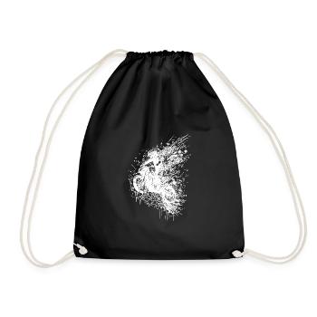Motorcycle Racing Slippery Floor Splash Jump - Drawstring Bag - black - Front