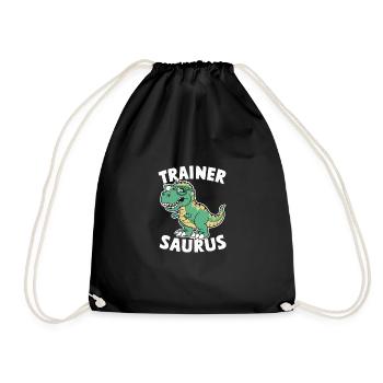 Trainer-Saurus Lustig Danke Coach Fitness Training - Turnbeutel - Schwarz - Vorne