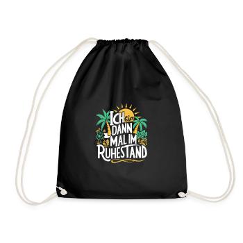 Ruhestand Palmen Rente Abschiedsgeschenk Bald - Turnbeutel - Schwarz - Vorne