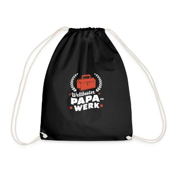 Weltbester Papa am Werk Vatertag Du wirst Papa - Turnbeutel - Schwarz - Vorne