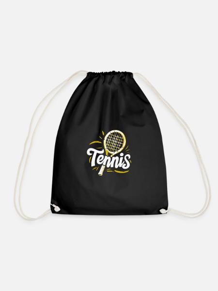 Tennis-Fan Geschenkidee Schläger Ball Match Sieg - Turnbeutel - Schwarz