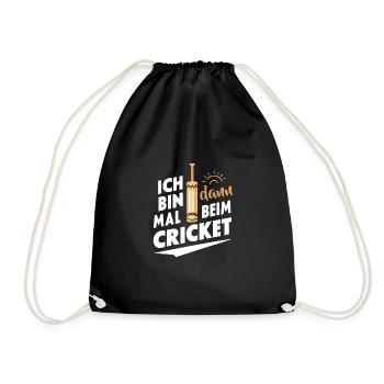Ich bin beim Cricket Fan Artikel Sport Liebe - Turnbeutel - Schwarz - Vorne