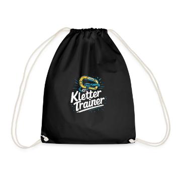 KletterTrainer Geschenk Klettern Ausrüstung - Turnbeutel - Schwarz - Vorne