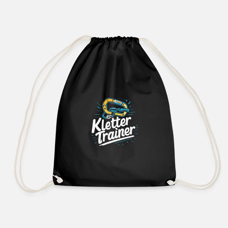 KletterTrainer Geschenk Klettern Ausrüstung - Turnbeutel - Schwarz