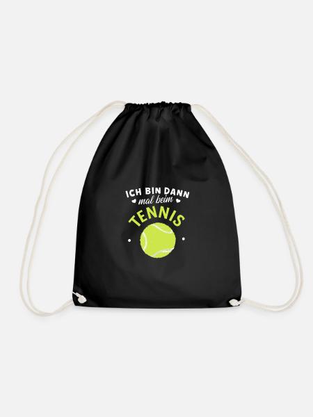 Ich bin dann mal beim Tennisball-Shirt - Turnbeutel - Schwarz