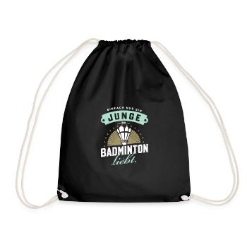 Junge, der Badminton liebt - Turnbeutel - Schwarz - Vorne