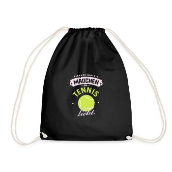 Nur ein Mädchen, das Tennisball liebt - Turnbeutel - Schwarz - Vorne