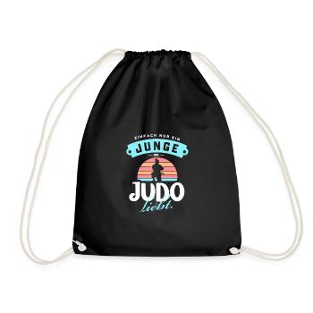 Junge, der Judo liebt - Turnbeutel - Schwarz - Vorne