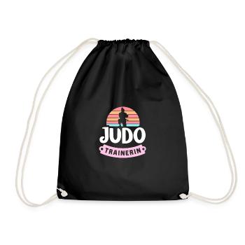 Judo-Trainerin Shirt Kampfsport Lehrerin Matte - Turnbeutel - Schwarz - Vorne