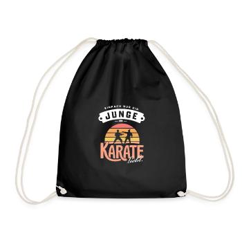 Karate-Junge Fanartikel Kampfsport Geburtstag - Turnbeutel - Schwarz - Vorne