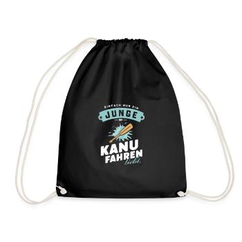 Kanu-Junge Liebe Paddeln Wasser Abenteuer Geschenk - Turnbeutel - Schwarz - Vorne