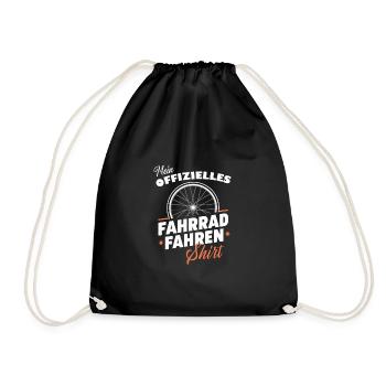 Offizielles Fahrrad-Shirt | Radfahrer Geschenk - Turnbeutel - Schwarz - Vorne