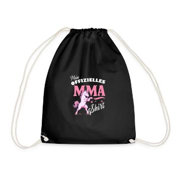 MMA-Einhorn-Shirt Kampfsport Geschenkidee - Turnbeutel - Schwarz - Vorne