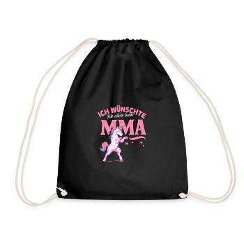 MMA-Einhorn Kampfsport Fanartikel Martial Arts - Turnbeutel - Schwarz - Vorne